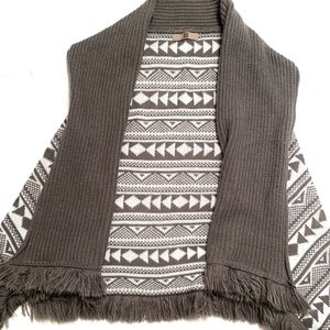 Grey Aztec Cardigan with Tassles